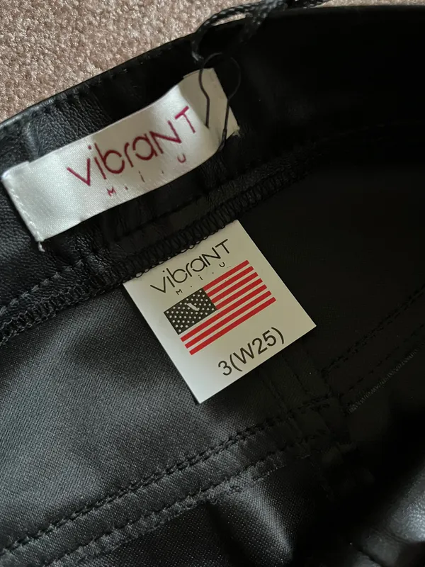 American Threads Faux Leather Flare Pants - Image 4