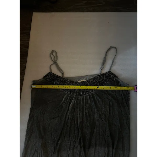 Silence + Noise Sequin Sweetheart Neckline Tank Top L Flaws Rocker Coquette Girl - Image 5