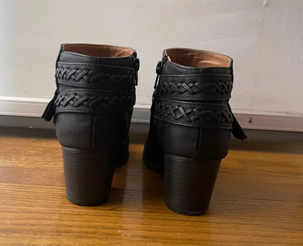 Black Leather Booties - Image 3