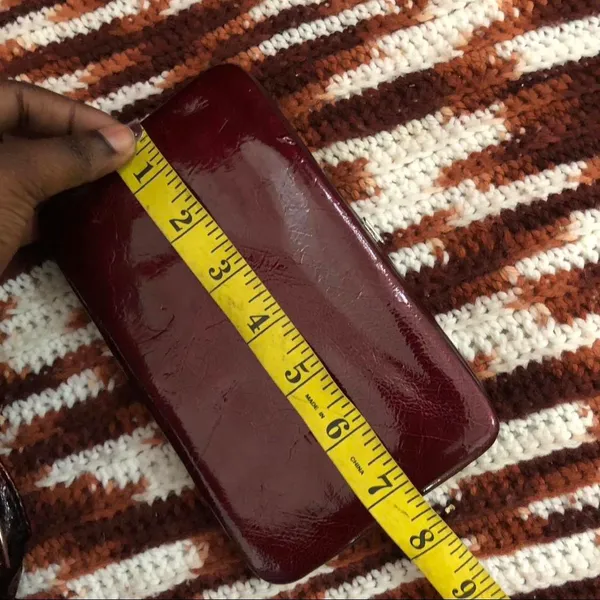 Vampy Whimsygoth Cyber Punk It Girl Baddie Burgundy Red Black Vintage Y2K Leather Shoulder Hand Bag Purse Braided Strap Comes with wallet Great condition Measurement in pics - Image 8