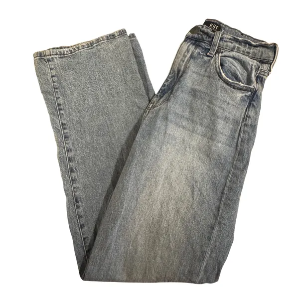 KUT from the Kloth Sienna Wide Leg Jeans Light Wash Denim High Rise‎ Size 2 Blue - Image 11