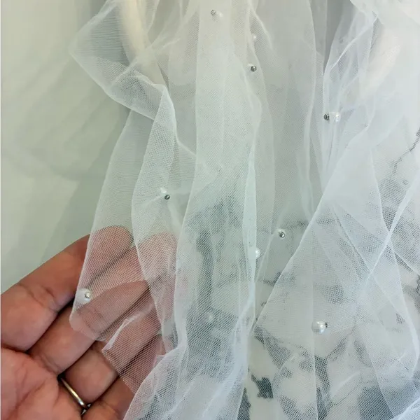 Bridal White and Silver Hair Accessory White - Image 3