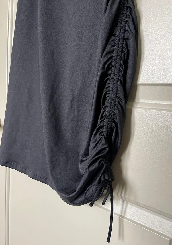 H&M Black Draped Slip Dress - Image 3