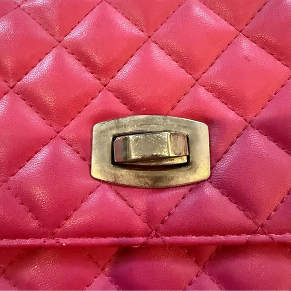 Express Hot Pink Quilted Chain Strap Shoulder Bag Purse Y2K - Image 5