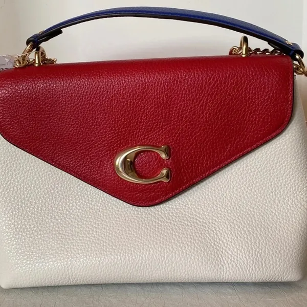 NWT Coach Red and White Leather Crossbody Bag - Image 4