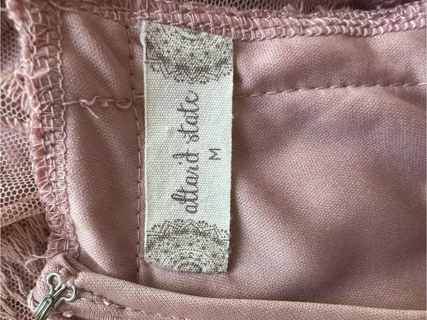 Altar'd State Dusty Pink Lace Halter Maxi Dress - Size Medium - Image 3