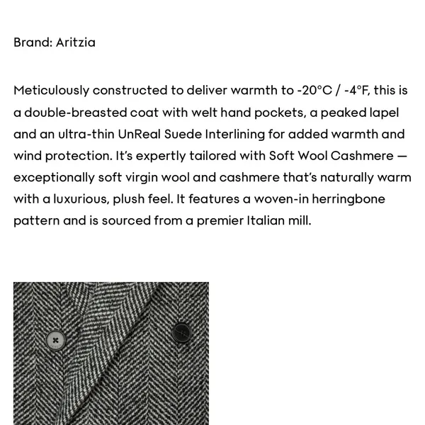 ARITZIA BABATON THE CONSTANT COAT Gray Herringbone Long Coat - Image 5