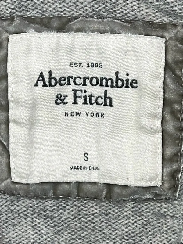Abercrombie & Fitch Womens Full Zip Y2K Cable Knit Hoodie Size S Gray Preppy - Image 6