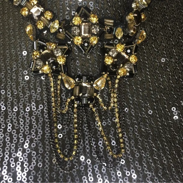 New Free People Black Suede Jeweled Choker Collar - Image 8
