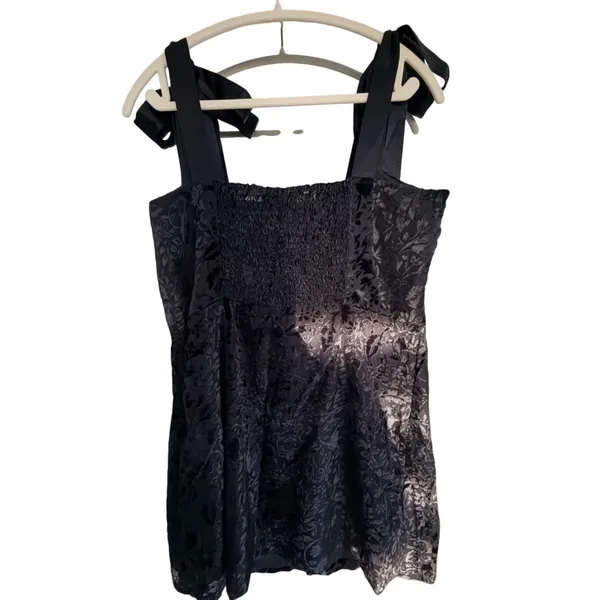 House of Harlow 1960 Velvet Floral Mini Dress Large - Image 5
