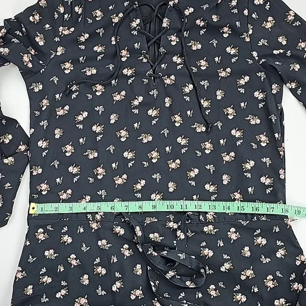 Scotch & Soda Maison Scotch‎ Women's Floral Maxi Dress Black Long Sleeve Size 1 / Small - Image 7
