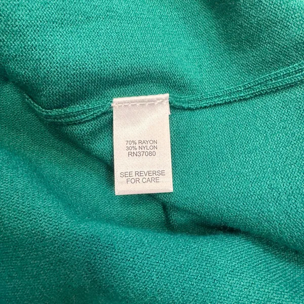 Cato‎ Green Knit Sweater Crew Neck Sz XLarge XL Puff Sleeve Ribbed Cuff Pullover - Image 3