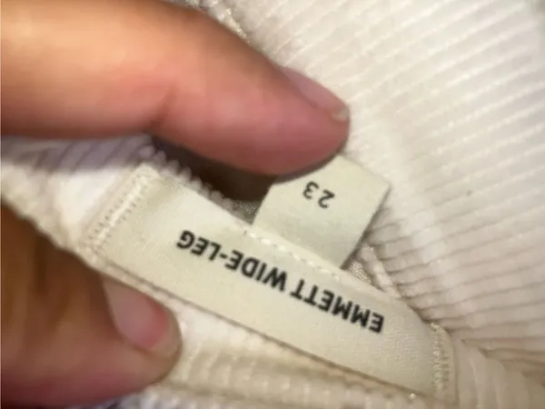 Madewell Emmett Wide-Leg Mid-rise Pants in Corduroy Cream Size 23 - Image 7