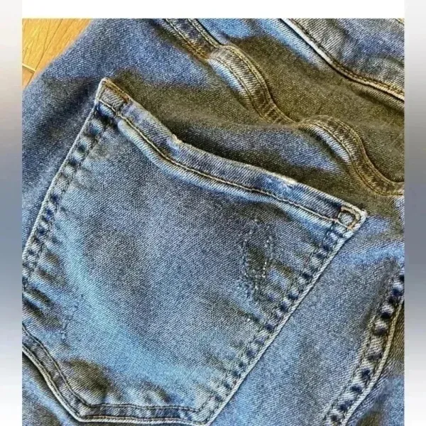 Free People Great Heights Fringe Frayed Hem Denim Skinny Jeans‎ Size 29 Boho - Image 3