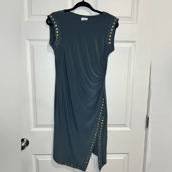 Emma & Michele Women's dress - Size Small - Gray with gold studs - Image 2