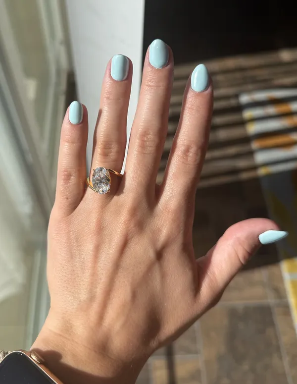 4.5Ct Oval Cut Unique Ring Gold Size 5 - Image 4