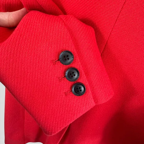 BCBGMAXAZRIA Womens Red Single Button Riding Coat Jacket Bold Chic Size S Small - Image 4