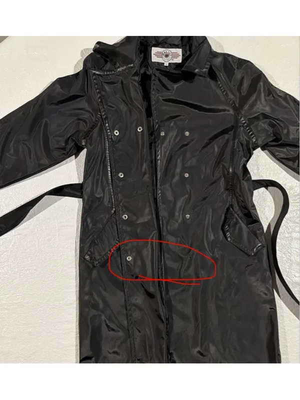 Vintage MALJUT Sportswear Long Coat M Black Cyberpunk 90s Trench Unisex - Image 11