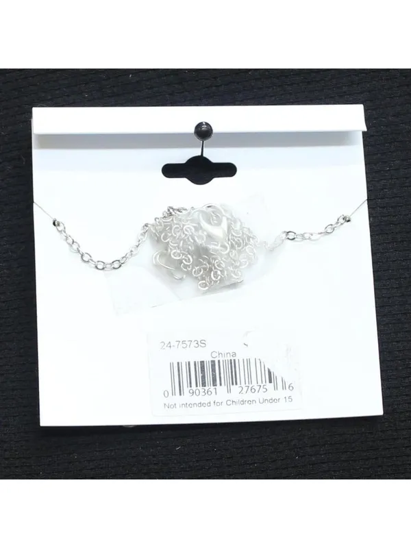 NWT Womens Fashion Pawprint Pet Pendant Necklace Silver Gray 18" + 2" - Image 2