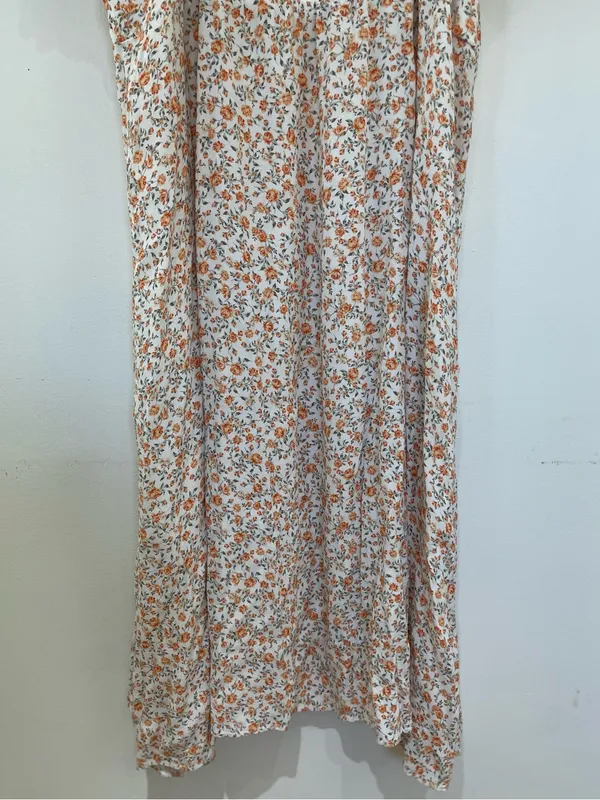 EVER NEW CURVE Plus Size Floral Midi Dress 18 Puff Sleeve Side Slit Smocked Back - Image 8