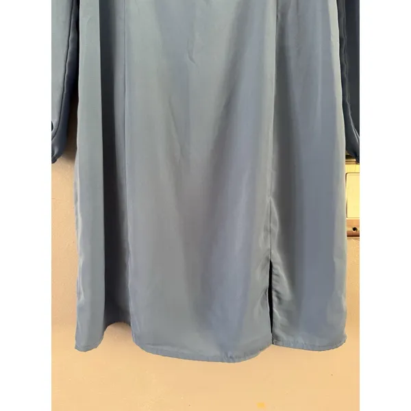 Abercrombie & Fitch Blue Puff Sleeve Smocked Knee Length Dress Size Small - Image 5