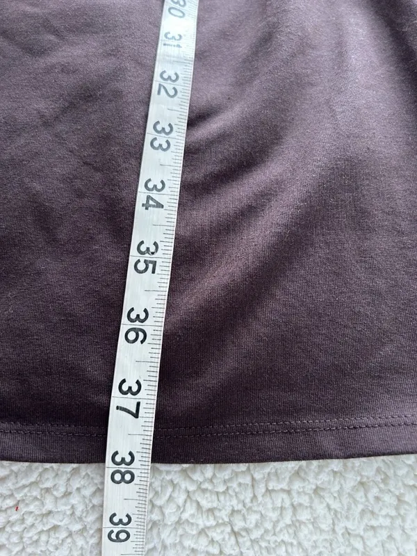 Quince Stretch Cotton Jersey Mock Neck Mini Dress Espresso Brown Sz M - Image 11