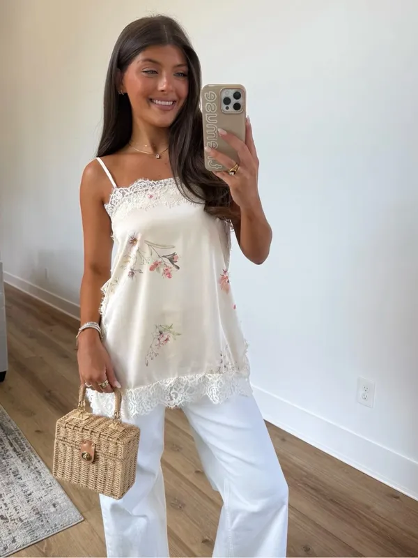 White Floral Satin Lace - Image 3