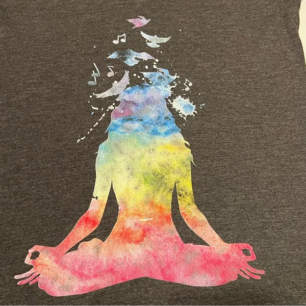 The Mountain Womens Size Small Grey Gray Short Sleeve Shirt Yoga‎ Zen Peaceful - Image 3