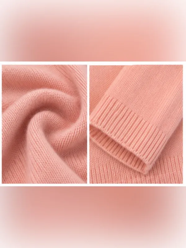 Samantha Taylor 100% Cashmere Turtleneck Sweater Pink Size Small Soft Luxury - Image 5