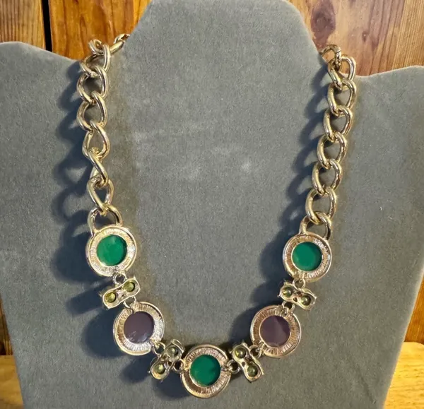 Dana Buchman Gold Tone Rhinestone Necklace - Image 4