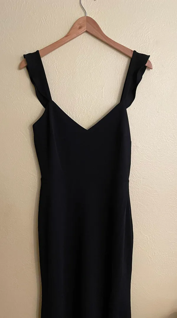 WAYF NWOT The Mina Ruffle Strap Gown In Black - Image 11