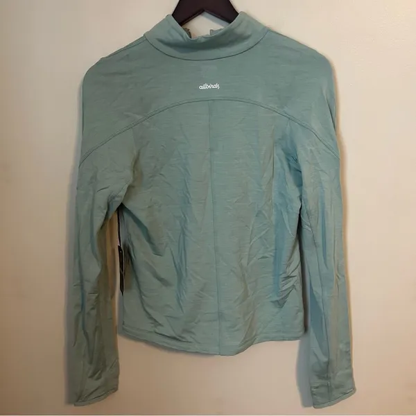 Allbirds Quarter Zip Pullover Natural Run Mid Layer Green Hush Athleisure Casual - Image 7