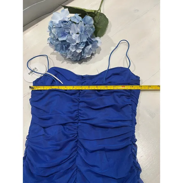 NEW Princess Polly Bloom Mini Dress Ruched Bodycon Cocktail‎ Party Blue US 8 - Image 6