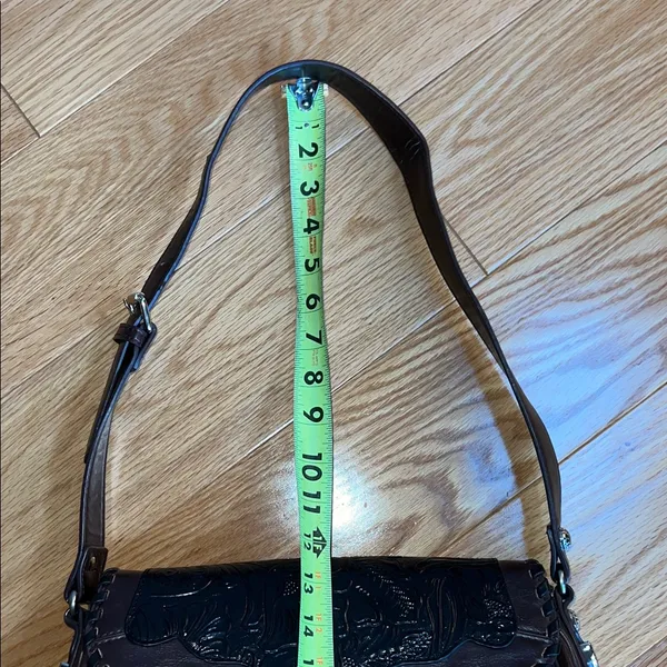 MCM Black and Brown Embossed shoulder Bag - Image 12