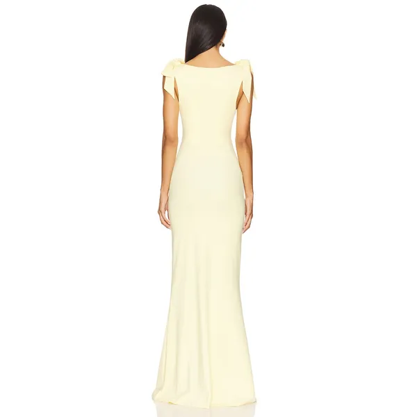 OW Collection x REVOLVE Cornelia Bodycon Romantic Butter Yellow Girly Gown NWT S - Image 3