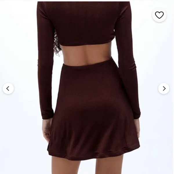 Peppermayo‎ Crowd Control Mini Dress Brown Cutout O-Ring Long Sleeve US 4 NEW - Image 2