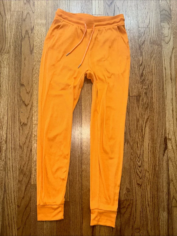 SheIn Bright Orange Drawstring Jogger Pants size Medium & free matching top - Image 3