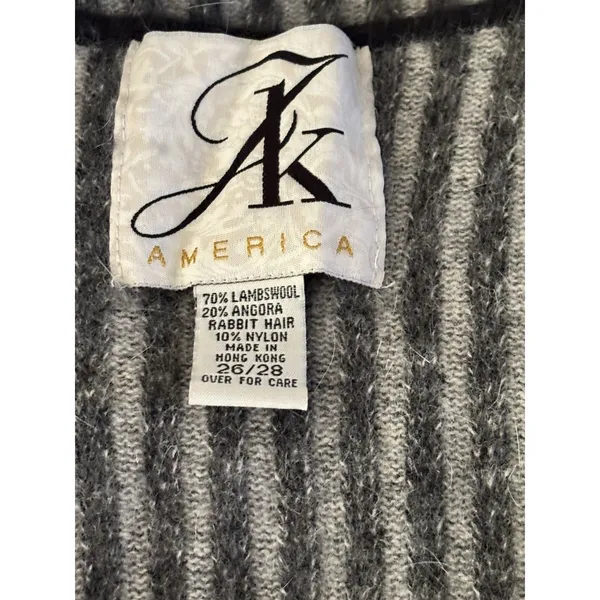 Vintage J.K. America Argyle Sweater Vest Lambswool Angora Blend Size 26/28 - Image 5