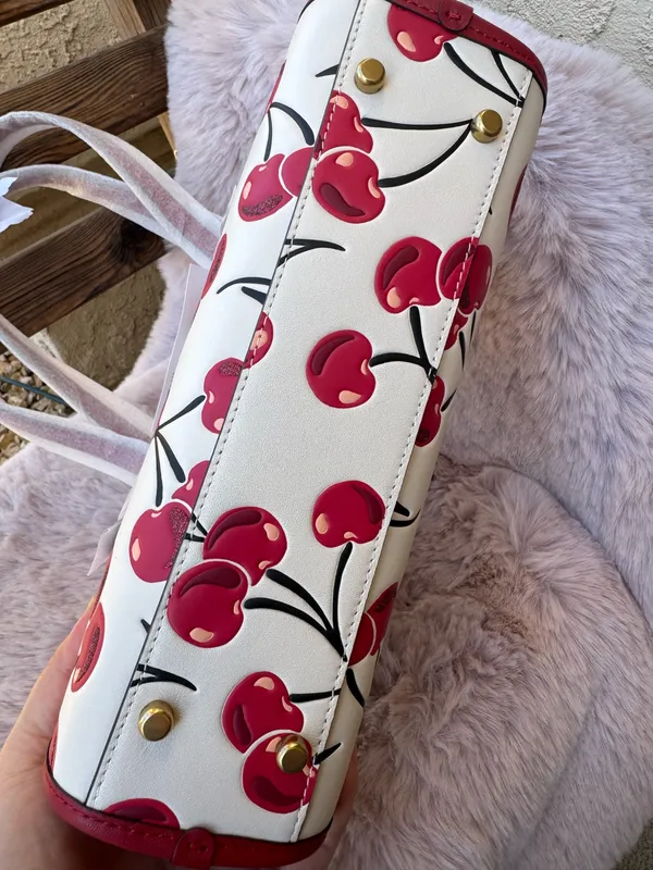 Coach Swing Zip Bag With Cherry Print $425 NWT Cz494 - Image 4