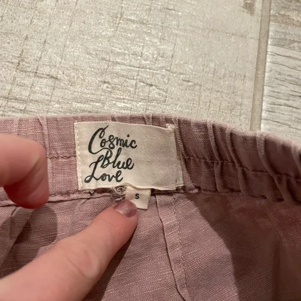Cosmic Blue Love Purple Linen Drawstring Shorts - Image 5