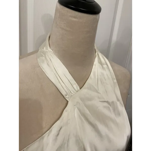 NWT Danielle Bernstein WeWoreWhat Satin Stretch Charmeuse Halter Top Ivory M - Image 5