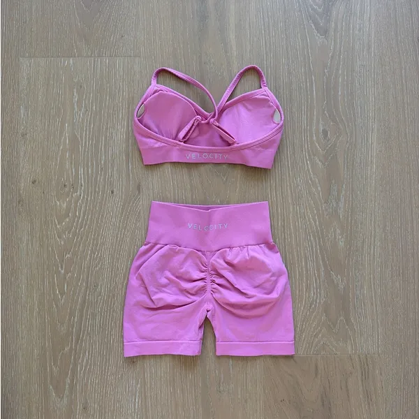 Velocity Signature Bra Top & Shape Signature Shorts Size XS Pink - Image 2