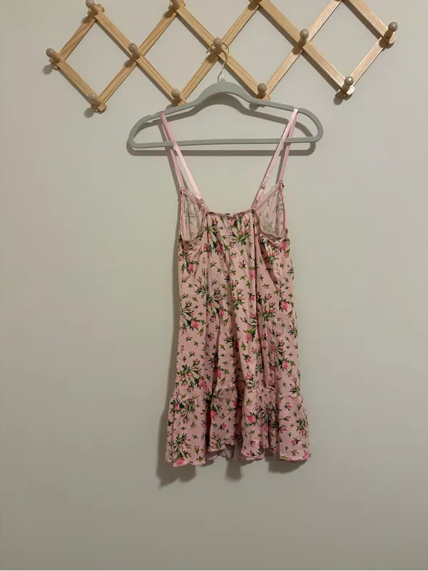 Betsey Johnson Intimates Pink Floral Mini Dress size Small - Image 5