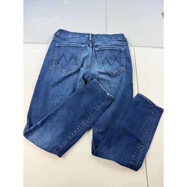 MOTHER The Looker Crop Fitty Skinny Jeans Dark Wash Women's‎ Size 26 - Image 2