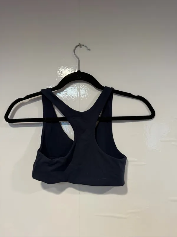 Navy Racerback Sports Bra - Girlfriend Collective - Image 3