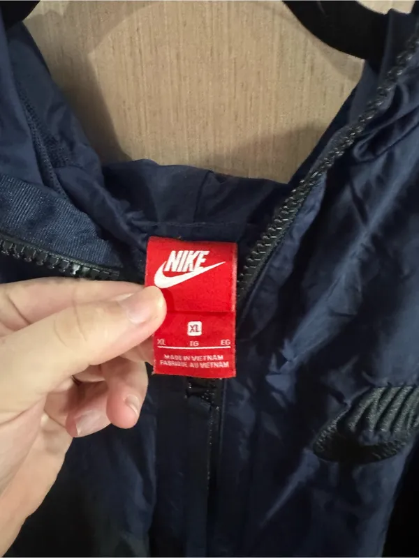 Women’s Nike Navy & Black Zip Up Windbreaker Jacket Size XL - Image 5