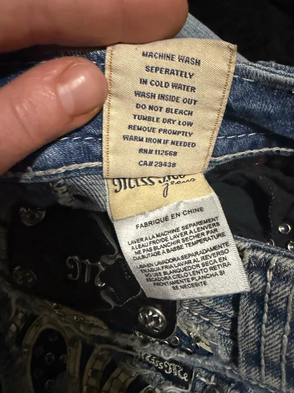 Miss Me Bootcut Low Rise Medium Wash Jeans Size 30. Embroidered, Embellished - Image 8