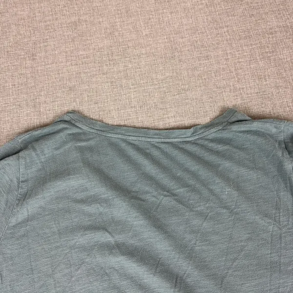Eileen Fisher Shirt Womens M Blue V-Neck Short Sleeve Organic Cotton Jersey Top - Image 11