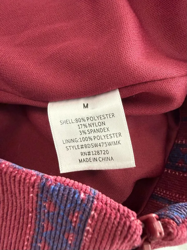 Mi Ami Burgundy Boho Striped Mini Skirt Size Medium Red - Image 8