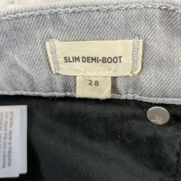 Madewell Slim Demi-Boot High Rise‎ Gray Jeans MC513 Womens 28 Raw Hem Stretch - Image 4